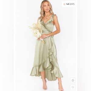 Show Me Your MuMu Samantha Ruffle Wrap Dress - Moss Green